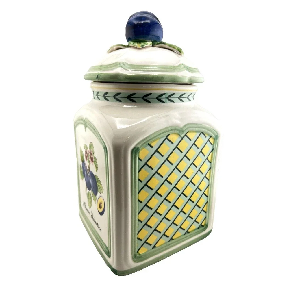 Villeroy & Boch Canister French Garden Charm Prunus Plum Cottagecore Granny EUC
